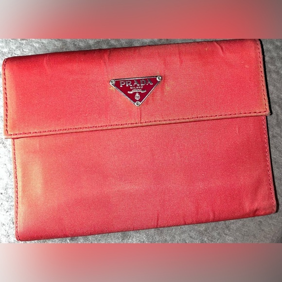Prada Handbags - Prada EUC Vibrant Red Snap Wallet